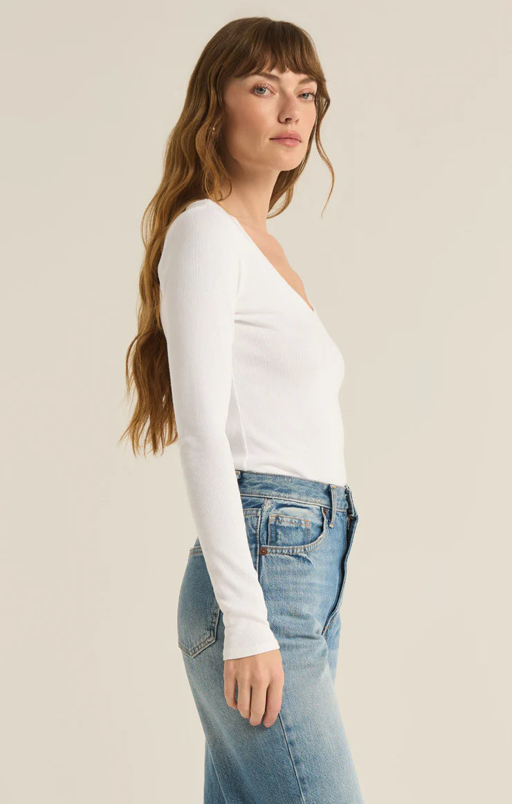 SIRENA RIB LONG SLEEVE TEE TOP Z SUPPLY 