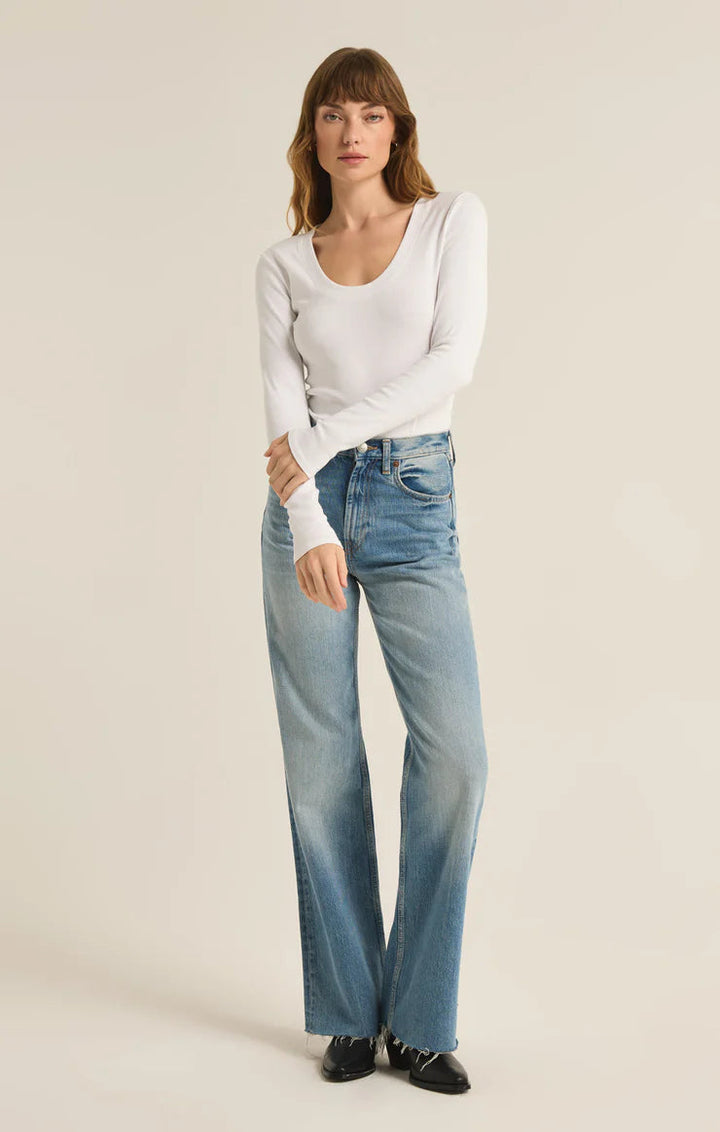 SIRENA RIB LONG SLEEVE TEE TOP Z SUPPLY 
