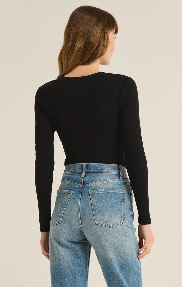 SIRENA RIB LONG SLEEVE TEE TOP Z SUPPLY 