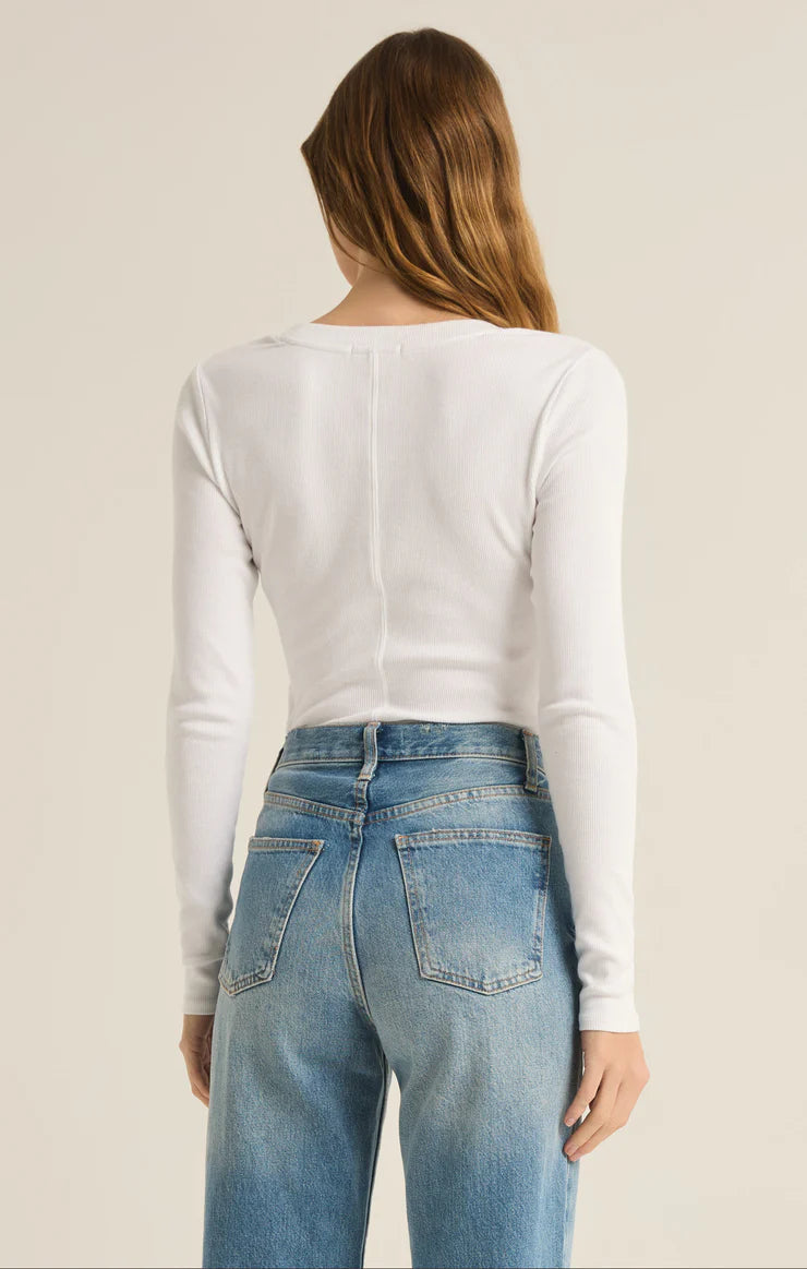 SIRENA RIB LONG SLEEVE TEE TOP Z SUPPLY 