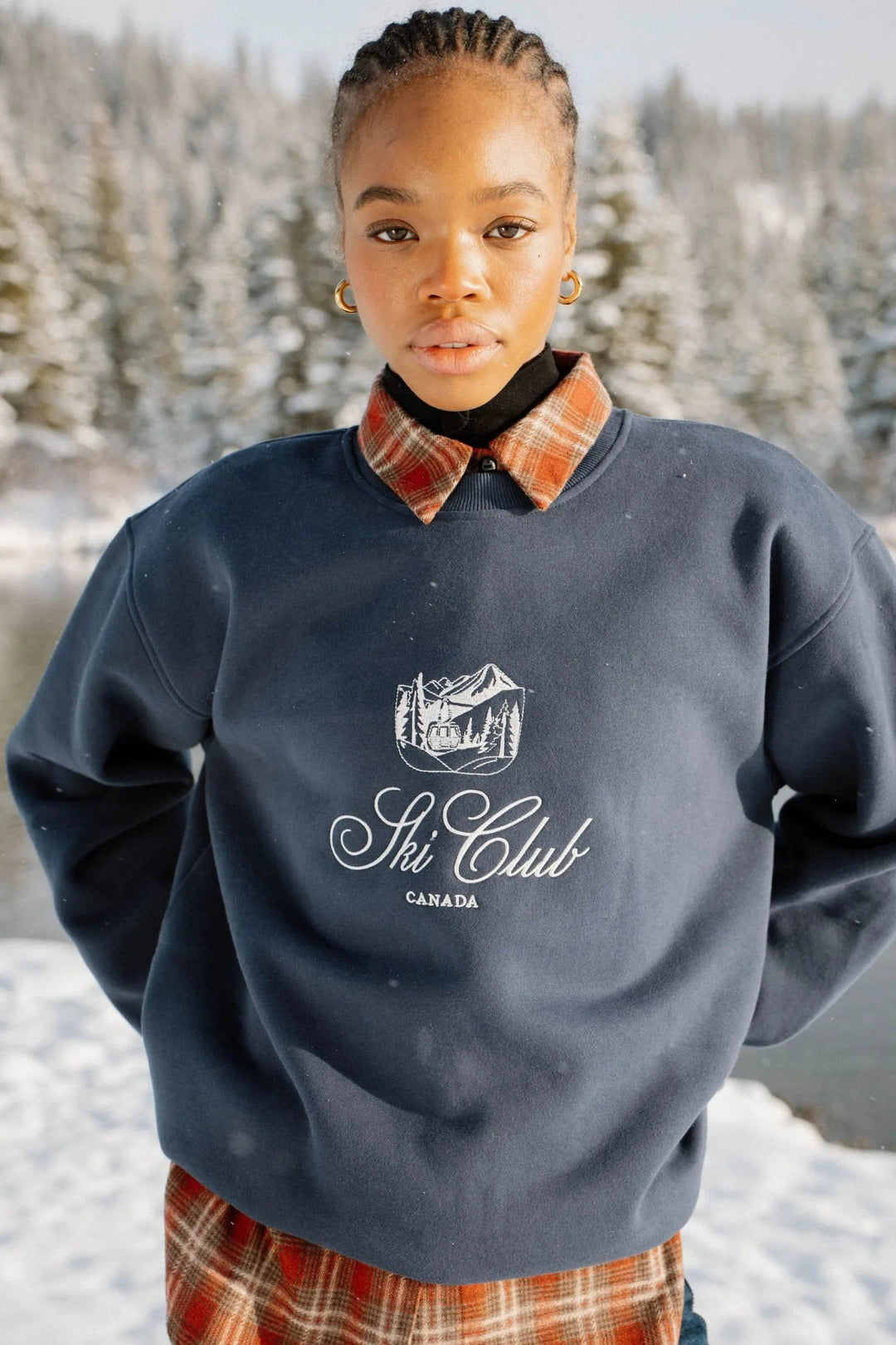 SKI CLUB SWEATERSHIRT SWEATER BLACK &amp; LIBERTY 