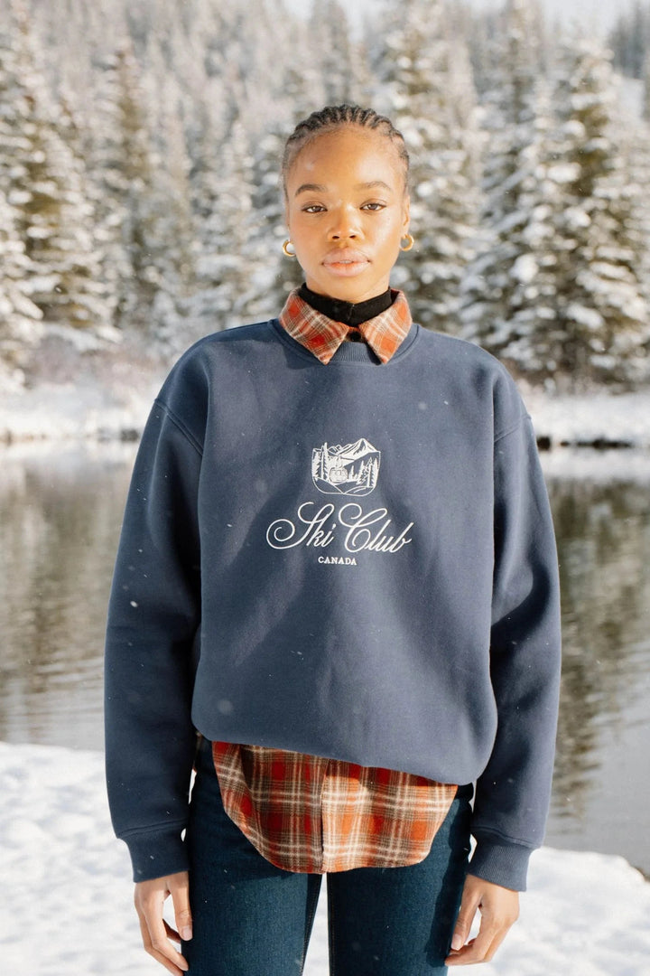 SKI CLUB SWEATERSHIRT SWEATER BLACK &amp; LIBERTY 