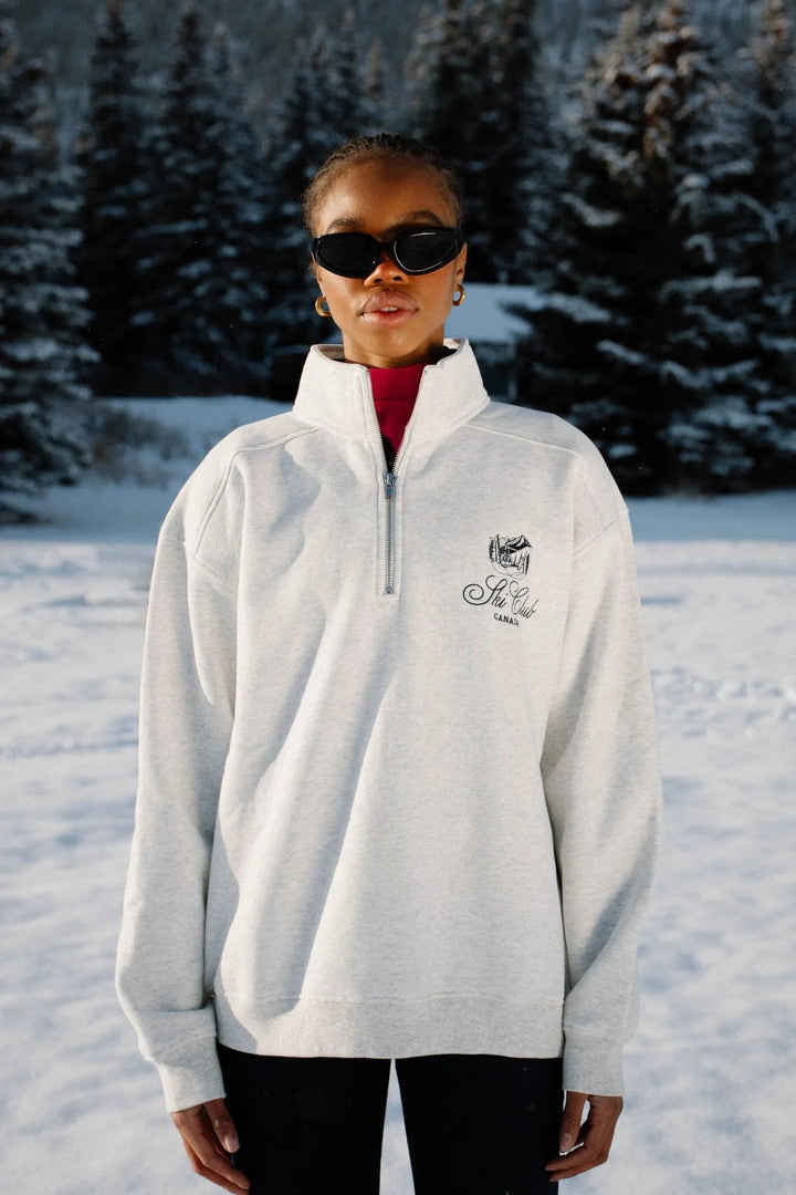 SKI CLUB ZIP SWEATER BLACK &amp; LIBERTY 