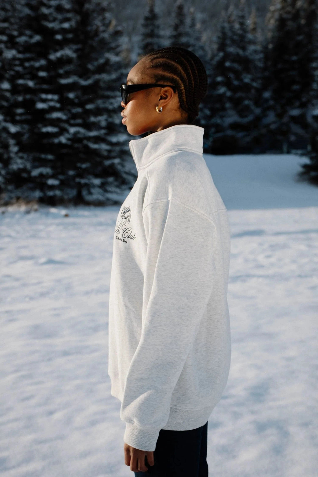 SKI CLUB ZIP SWEATER BLACK &amp; LIBERTY 