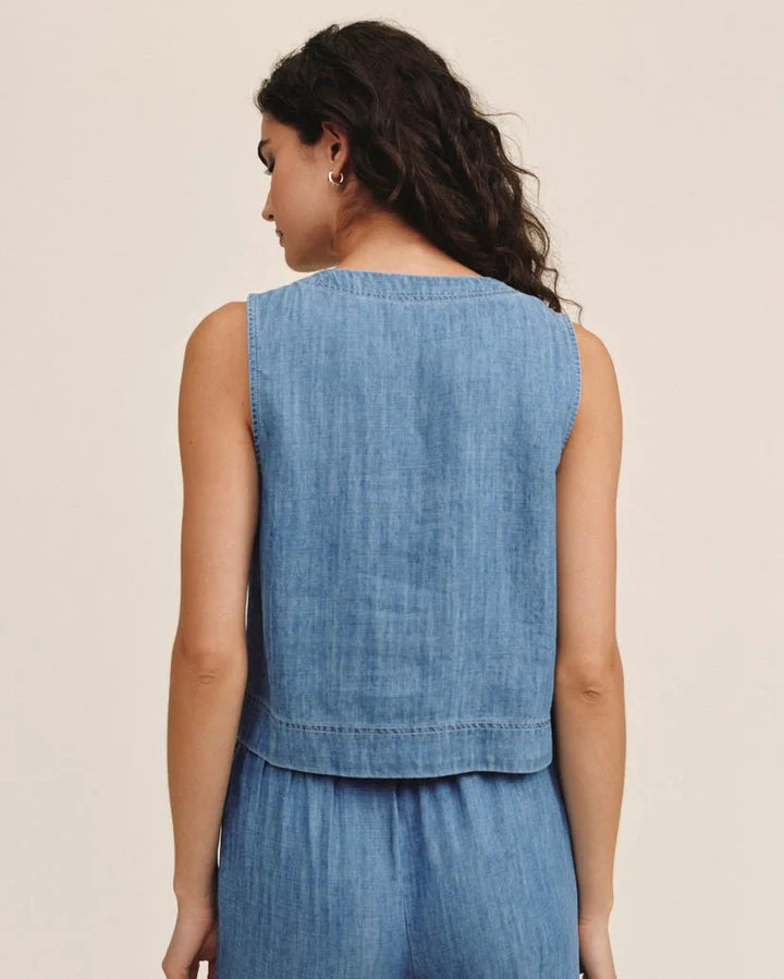 SLEEVELESS PLACKET PULLOVER Tank BELLA DAHL 