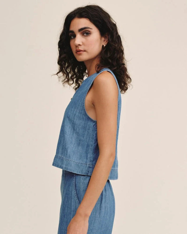 SLEEVELESS PLACKET PULLOVER Tank BELLA DAHL 