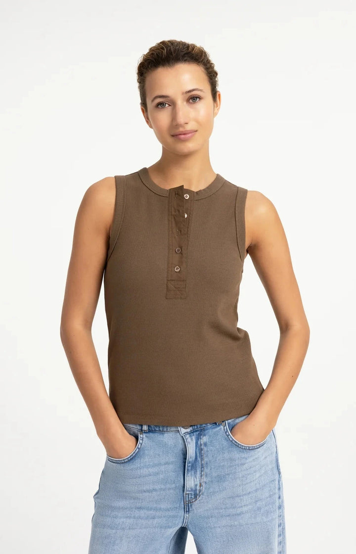 SLEEVELESS RIB TOP TOP YAYA 