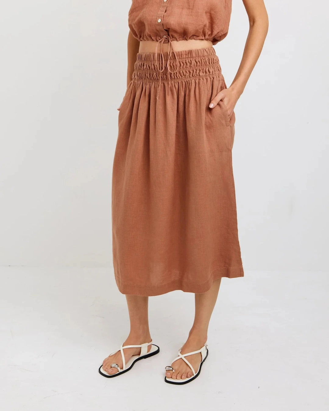 SMOCKED WAIST SKIRT skirt BELLA DAHL 