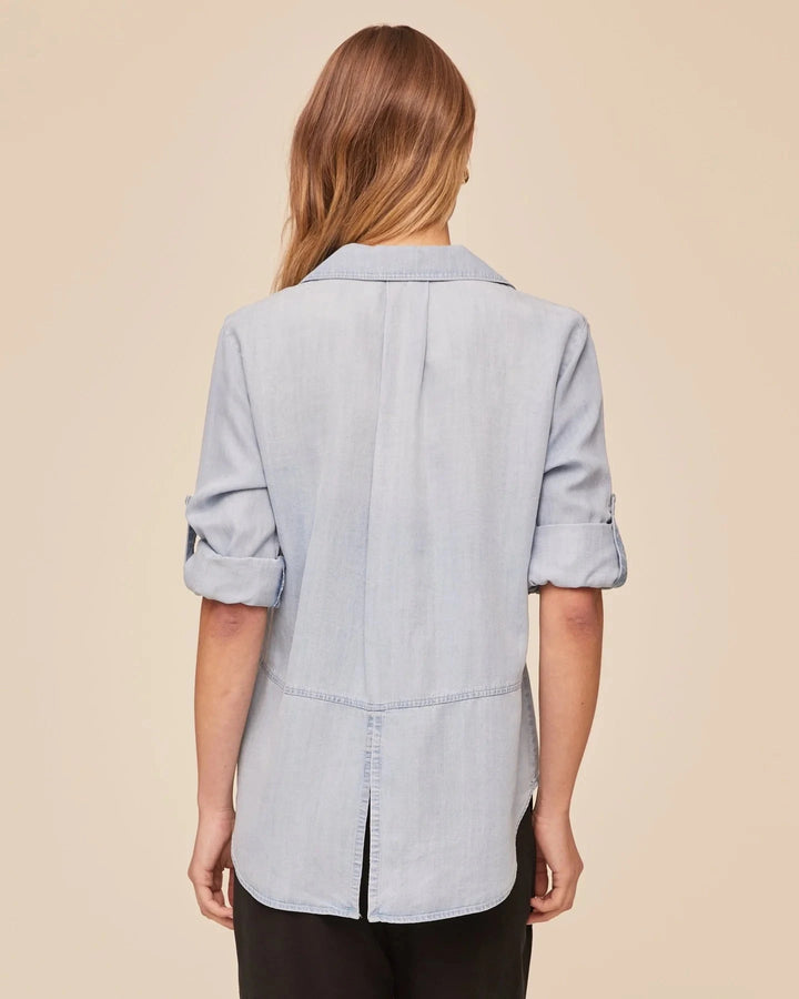 SPLIT BACK BUTTON DOWN TOP BELLA DAHL 