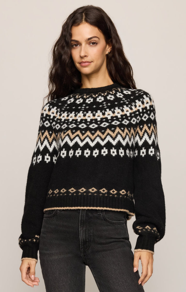 STRING THE LIGHTS FAIR ISLE SWEATER SWEATER Z SUPPLY XS BLACK 