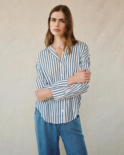 STRIPE OVERSIZED BUTTON DOWN TOP BELLA DAHL 