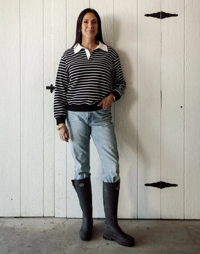 STRIPED RUGBY SWEATER SWEATER BRUNETTE THE LABEL 