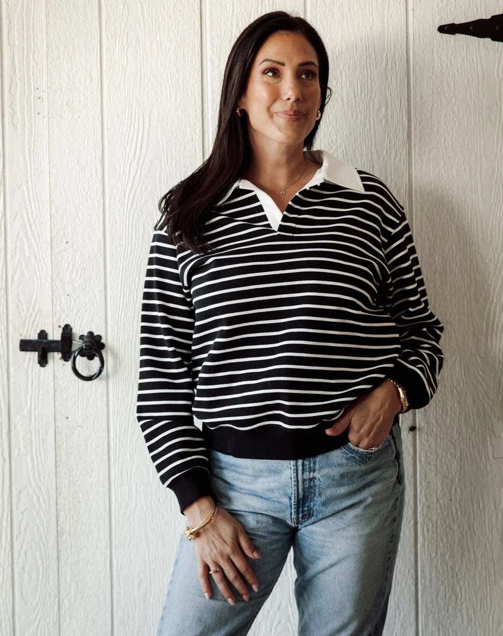 STRIPED RUGBY SWEATER SWEATER BRUNETTE THE LABEL 