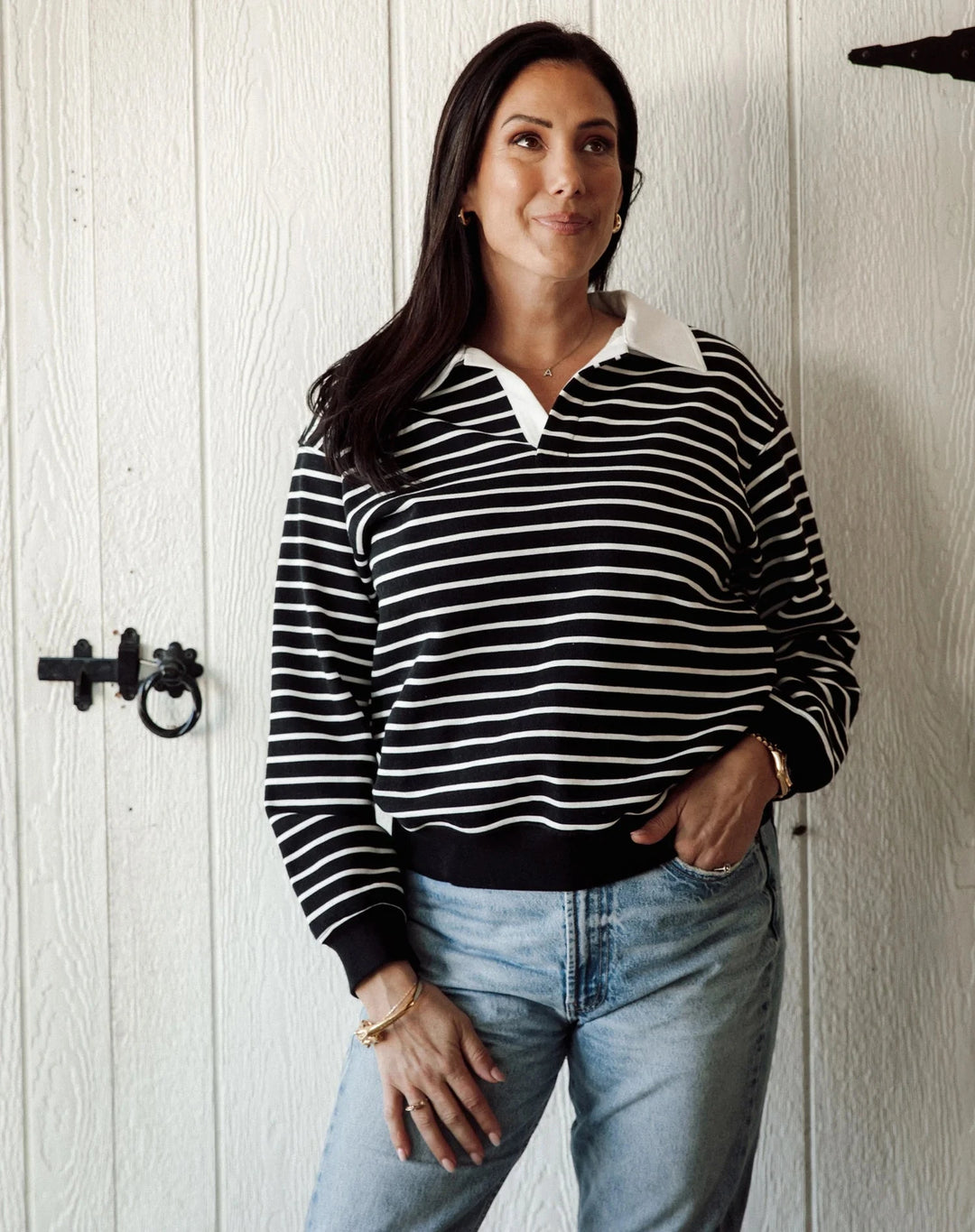 STRIPED RUGBY SWEATER SWEATER BRUNETTE THE LABEL 