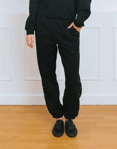 STUDDED BUBBLE JOGGERS Pants BRUNETTE THE LABEL 