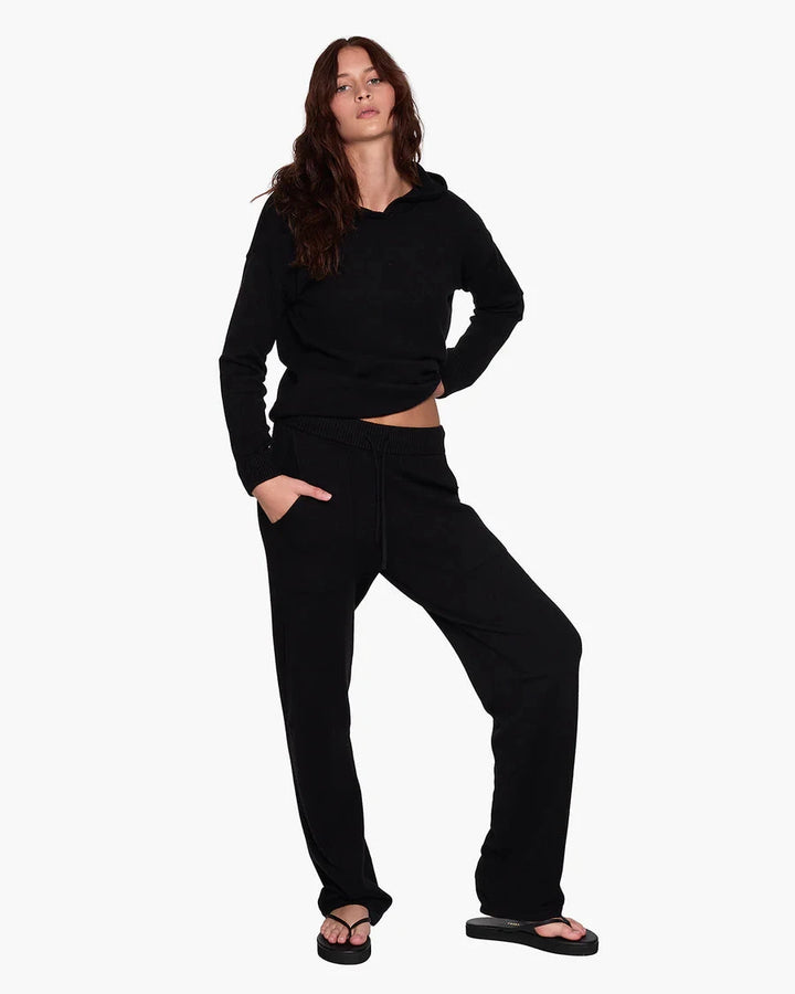 SUNDAY KNIT HOODIE SWEATER TKEES XS BLACK 
