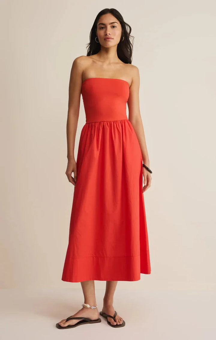 SUNSOUGHT MIDI DRESS Dress Z SUPPLY XS LYCHEE 