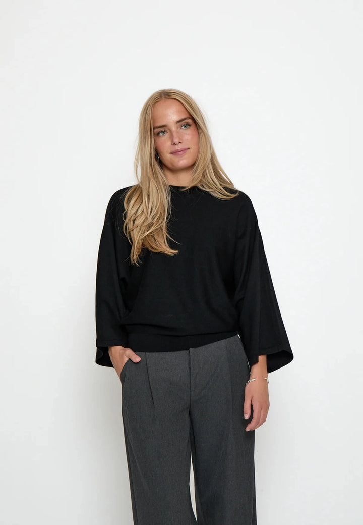 TESS KNIT T-SHIRT TOP MINUS XS BLACK 