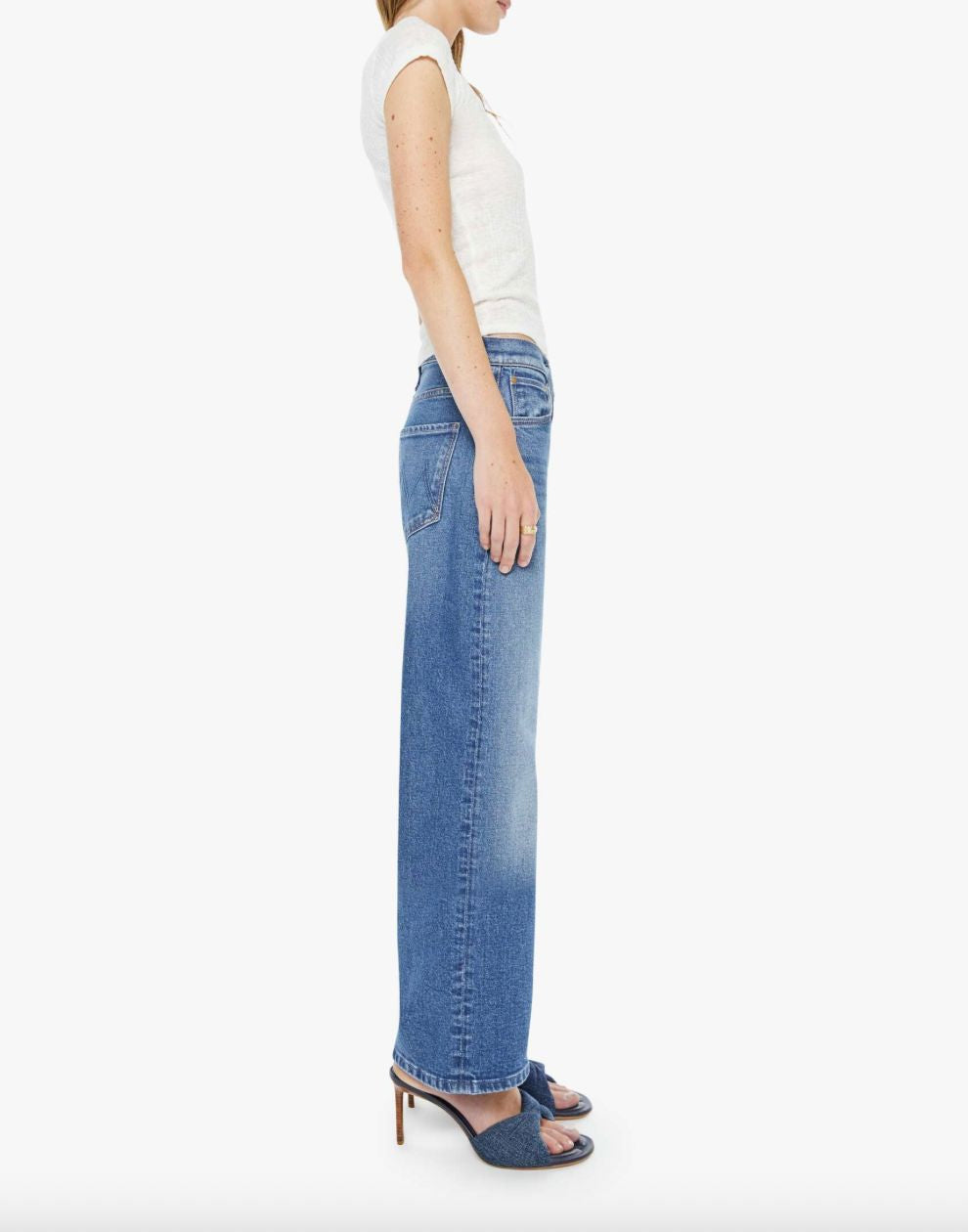 THE DODGER ANKLE - KNICK KNACK PADDY WHACK DENIM Mother 