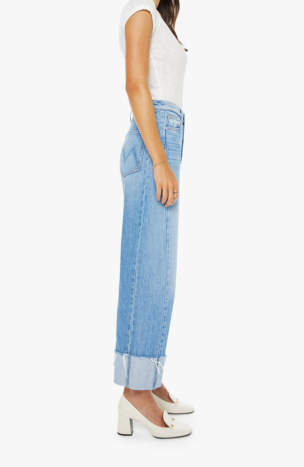 THE HALF-PIPE ANKLE CUFF FRAY Denim Mother 