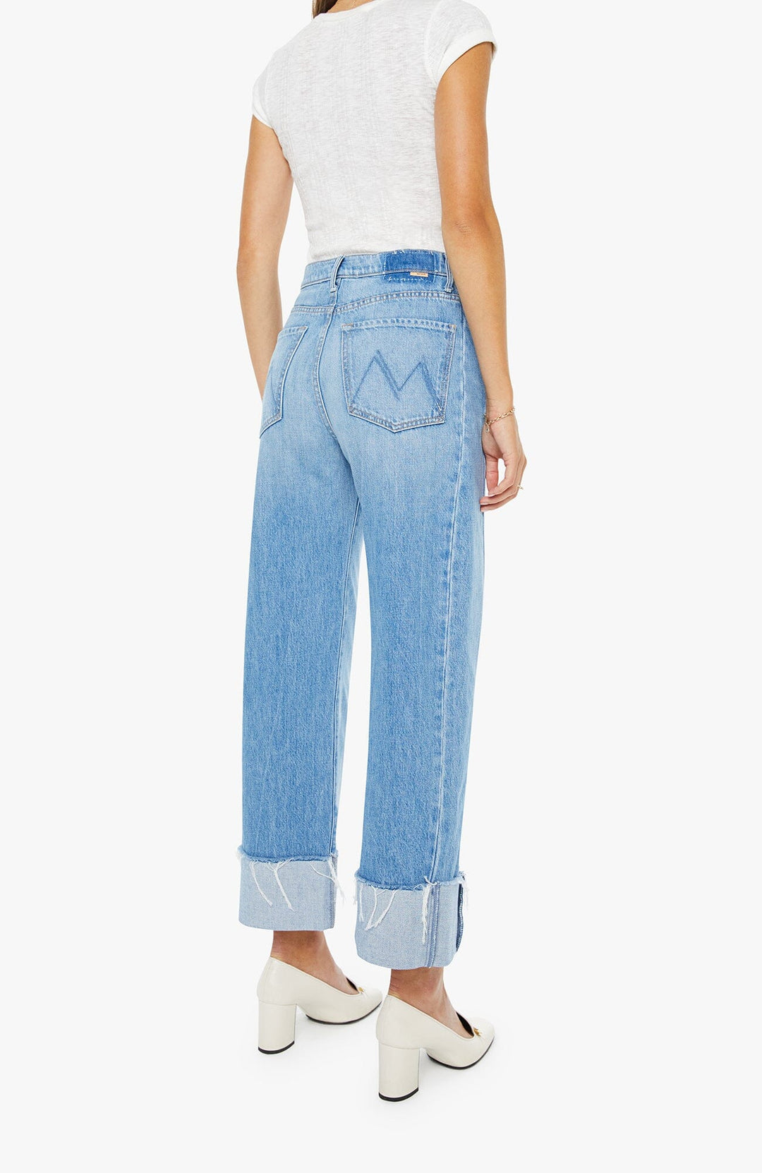 THE HALF-PIPE ANKLE CUFF FRAY Denim Mother 