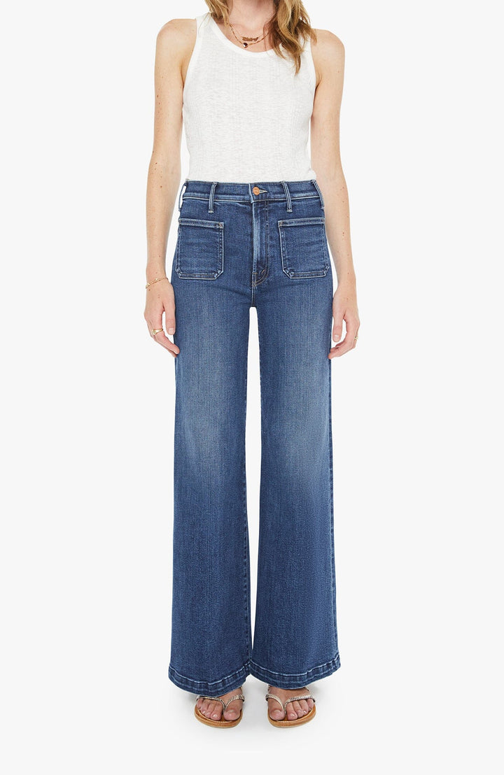 THE HUSTLER ROLLER PATCH POCKET - ONE LAST SHOT DENIM Mother 