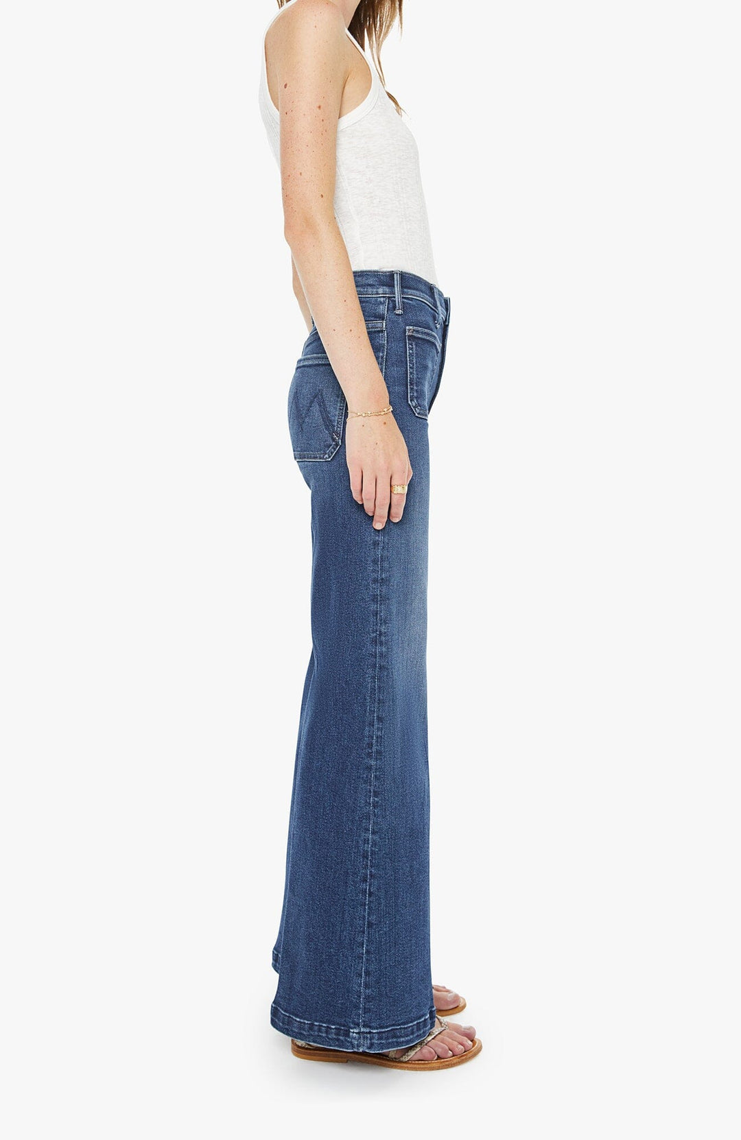 THE HUSTLER ROLLER PATCH POCKET - ONE LAST SHOT DENIM Mother 