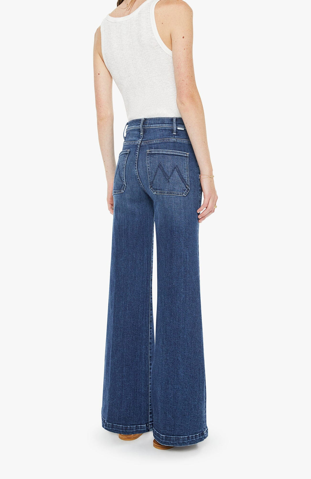 THE HUSTLER ROLLER PATCH POCKET - ONE LAST SHOT DENIM Mother 