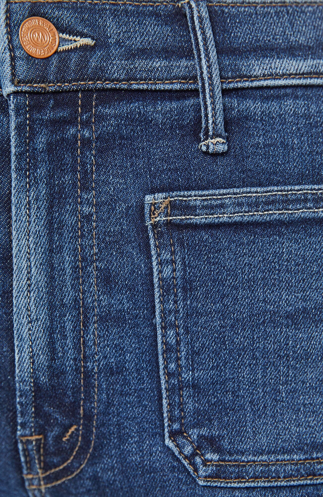 THE HUSTLER ROLLER PATCH POCKET - ONE LAST SHOT DENIM Mother 