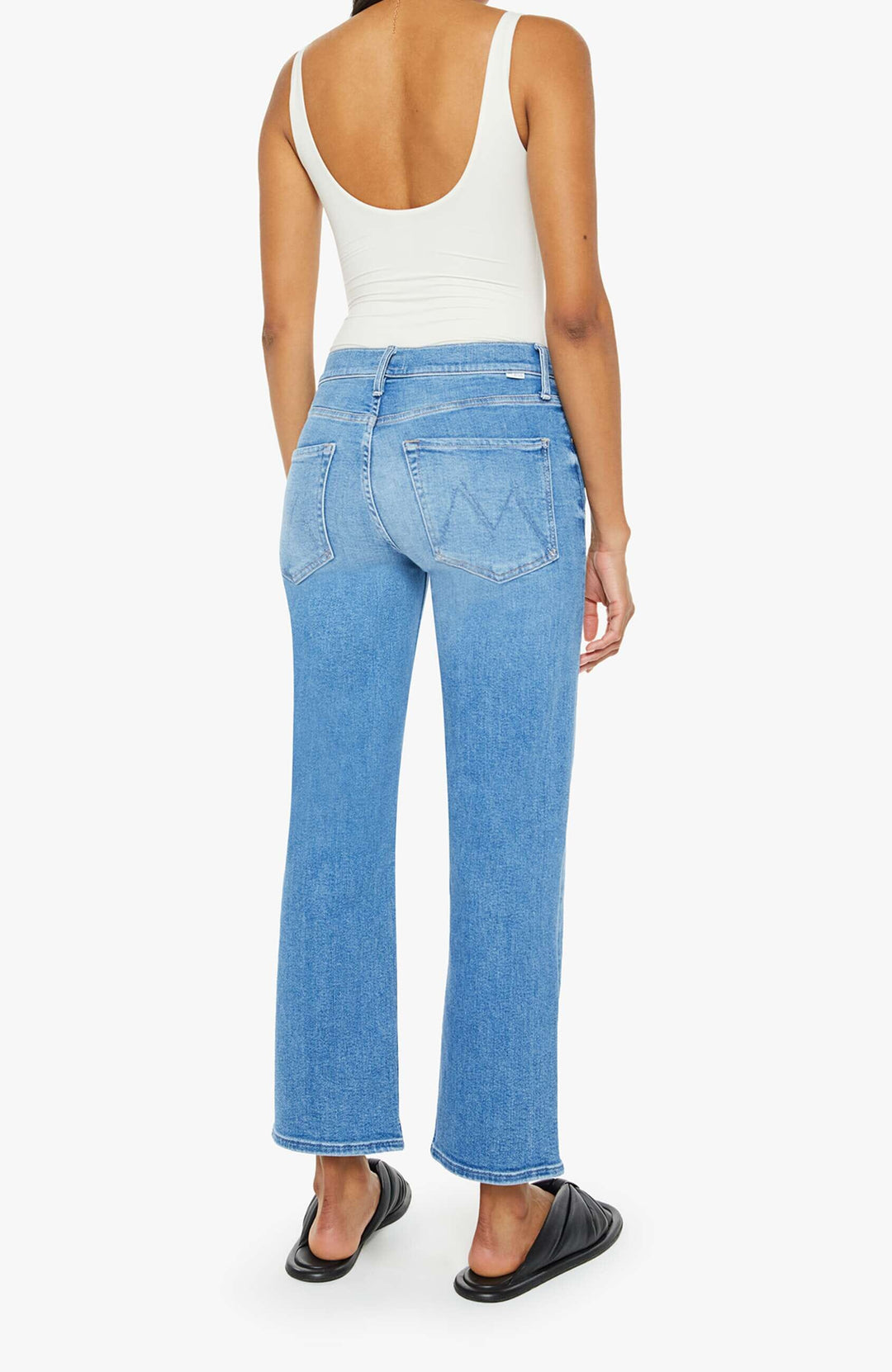 THE MID RISE RAMBLER ZIP ANKLE - OUT OF THE BLUE Denim Mother 
