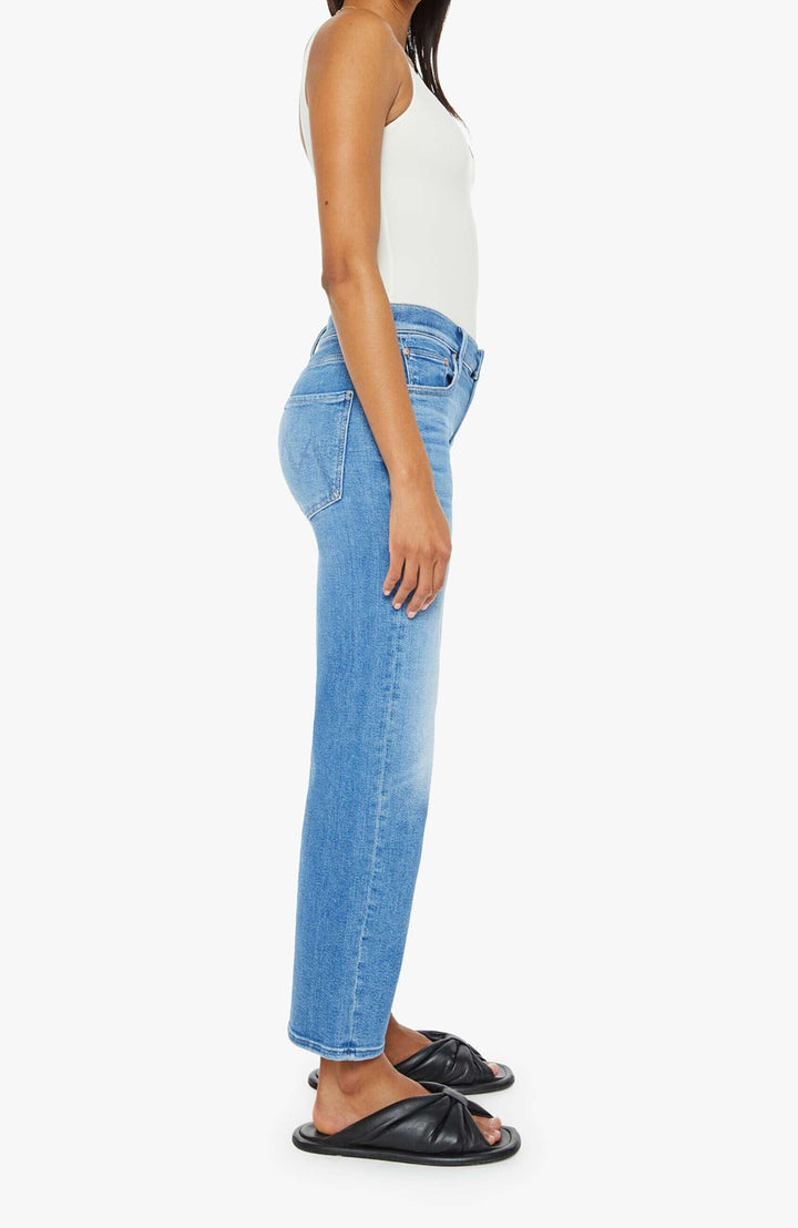 THE MID RISE RAMBLER ZIP ANKLE - OUT OF THE BLUE Denim Mother 