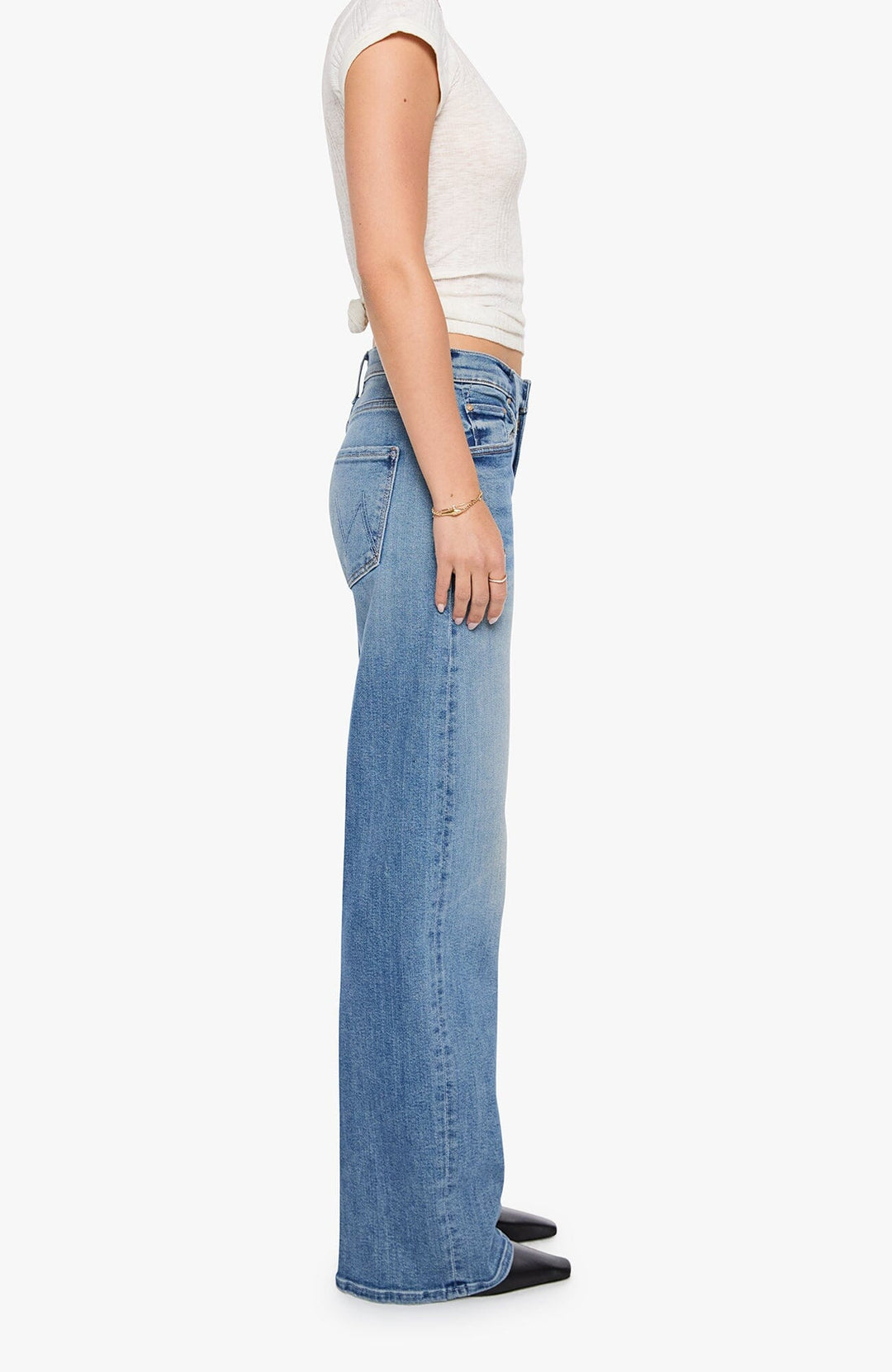 THE MIDRISE LASSO SNEAK - MOVE TO THE GROOVE DENIM Mother 
