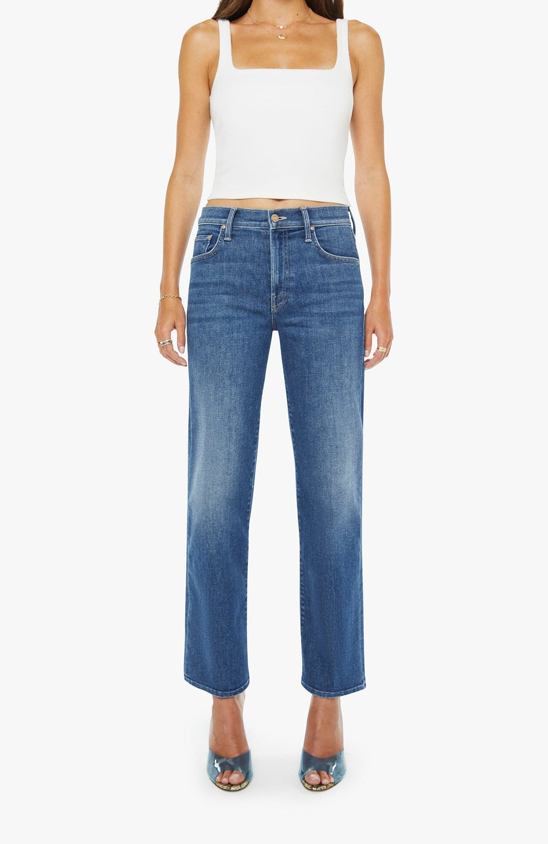 THE MIDRISE RAMBLER ZIP ANKLE - CATCH MY DRIFT Denim Mother 