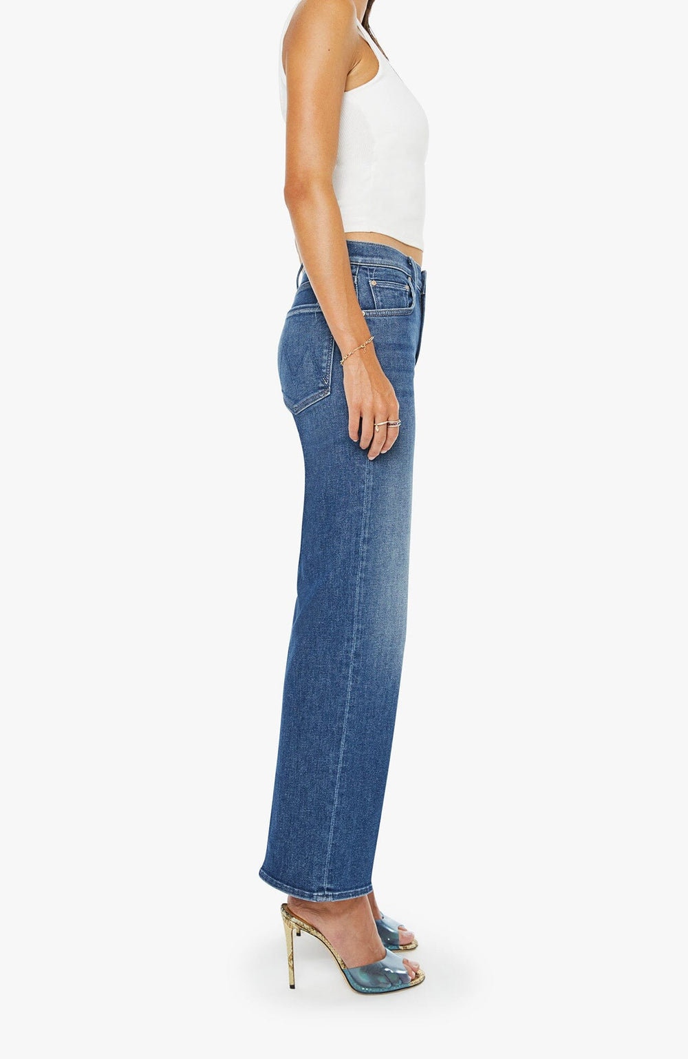 THE MIDRISE RAMBLER ZIP ANKLE - CATCH MY DRIFT Denim Mother 