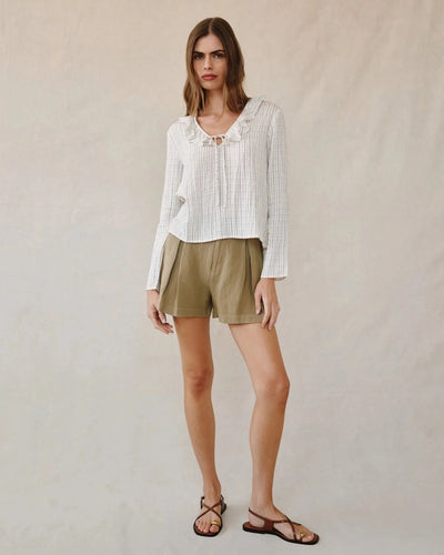 TIE RUFFLE NECK TOP TOP BELLA DAHL 