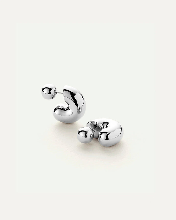 TOME HOOPS - MEDIUM Jewelry JENNY BIRD SILVER 