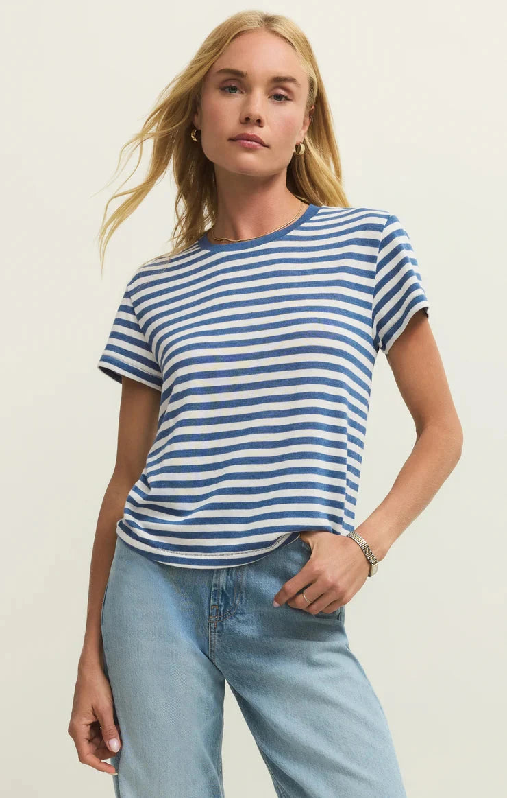 TOURIST AIRY STRIPED TEE T-Shirt Z SUPPLY XS CALYPSO BLUE 