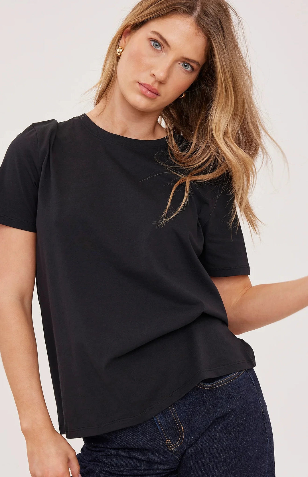 VICTORIA T-SHIRT T-Shirt GENTLE FAWN XS BLACK 