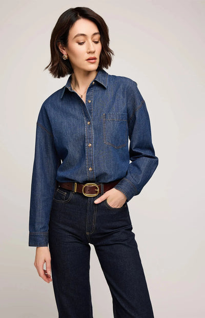 WHITNEY DENIM SHIRT TOP GENTLE FAWN 