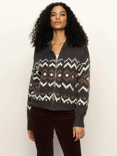 ZIP-UP FAIRISLE HOODIE SWEATER SANCTUARY 