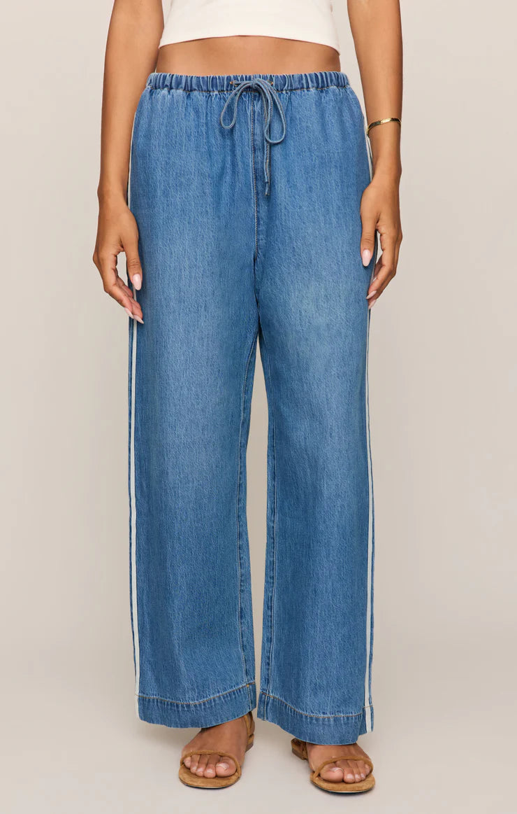 SIDELINES DENIM TRACK PANT