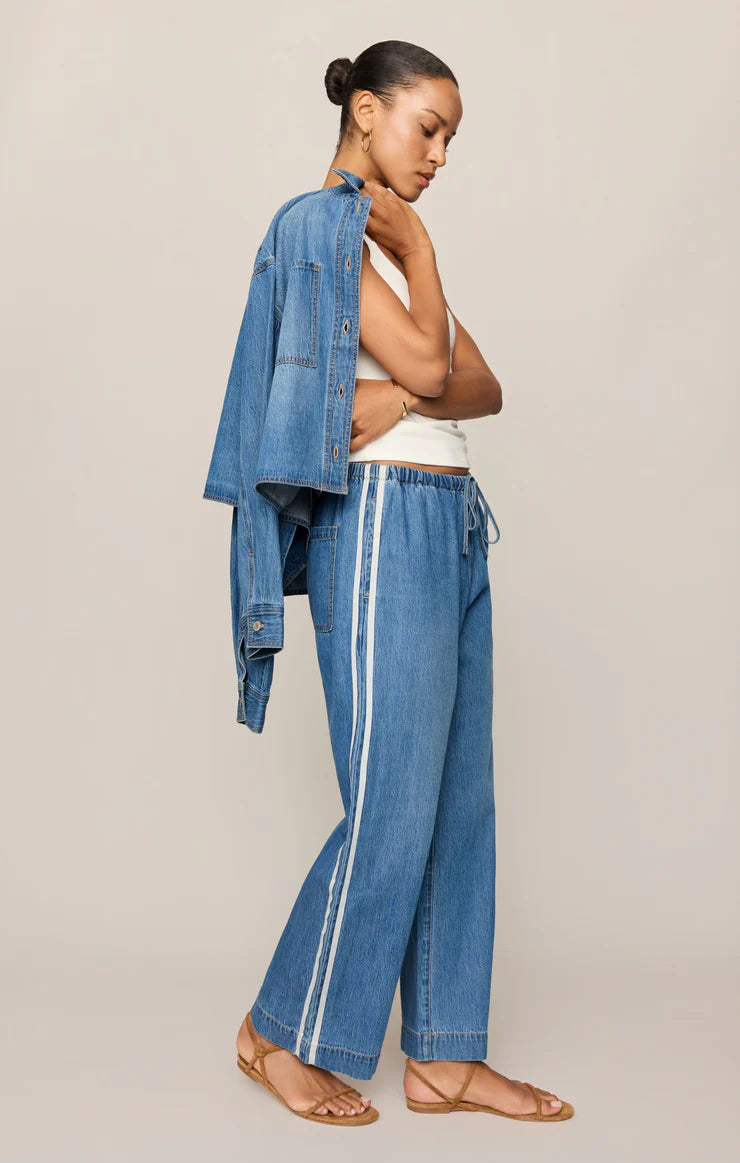 SIDELINES DENIM TRACK PANT