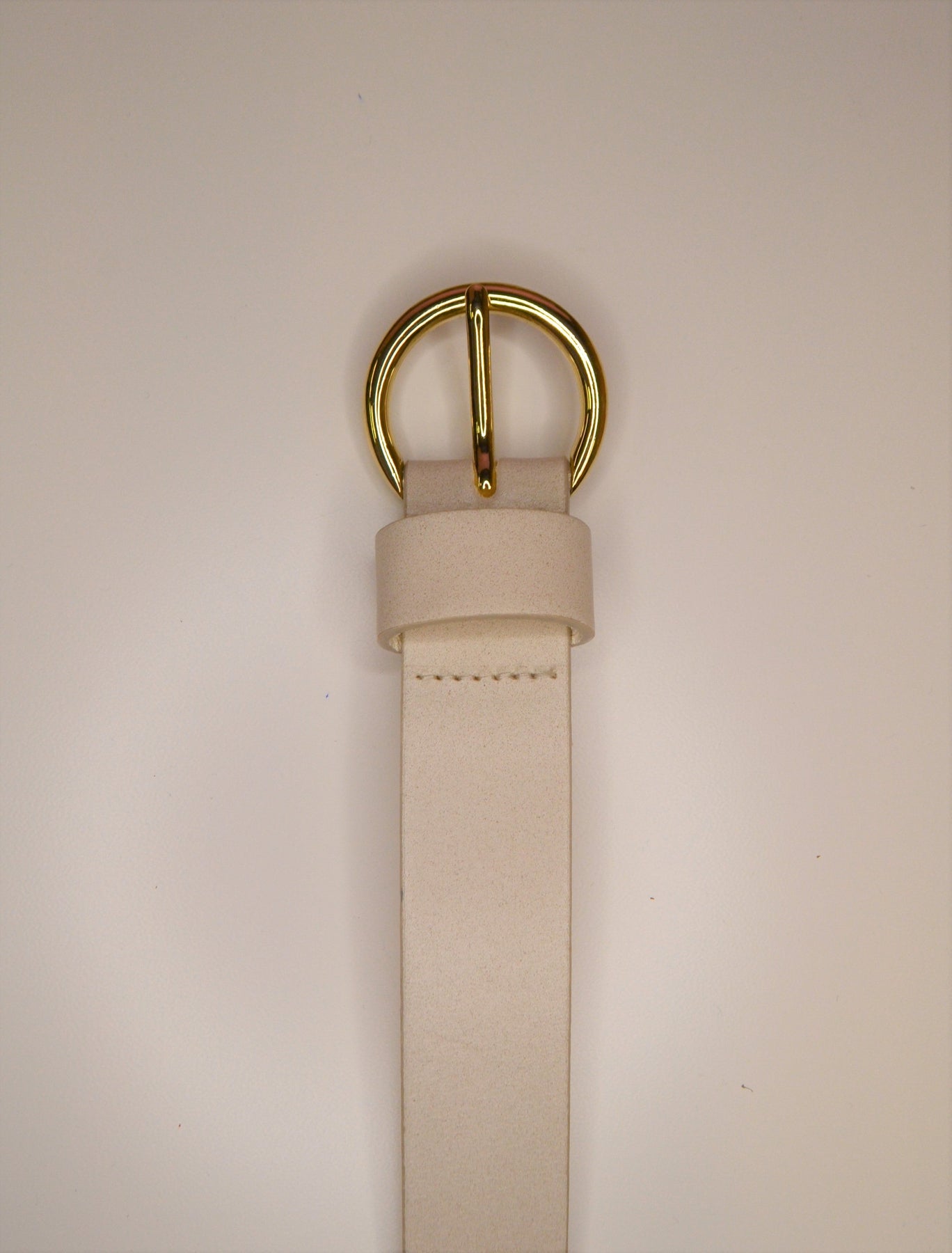 LANDES Women's Leather Belt with Brass Buckle