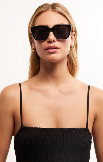 BRUNCH TIME SUNGLASSES ACCESSORIES Z SUPPLY POLISHED BLACK 