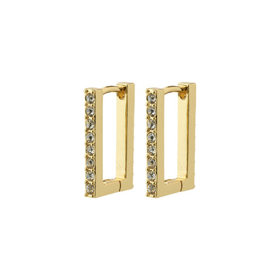 COBY CRYSTAL SQUARE EARRINGS Jewelry PILGRIM GOLD PLATED 