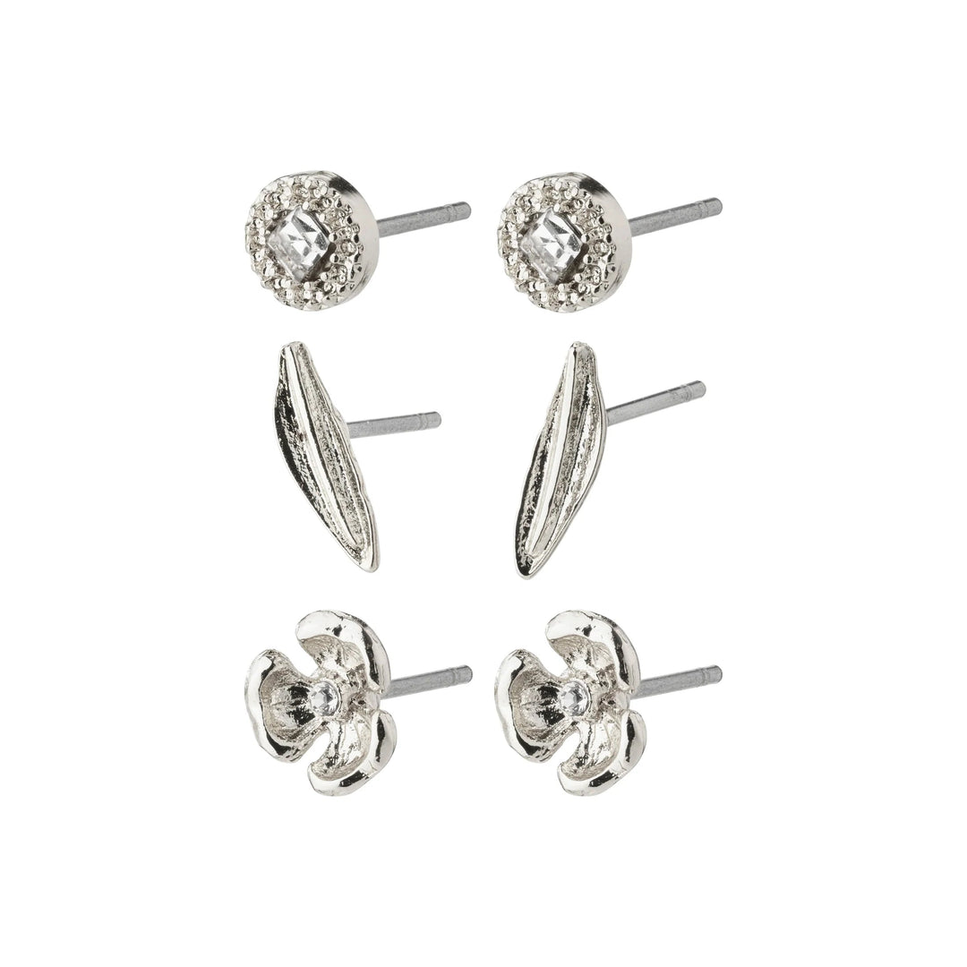 ECHO 3-IN-1 EARRING SET Jewelry PILGRIM SILVER PLATED 